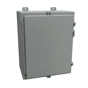 HAMMOND 1418N4C10 Enclosure, 20 x 16 x 10 Inch Size, Wall Mount, Carbon Steel, Ansi 61 Gray | CV7JJM