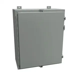 HAMMOND 1418N4E10 Enclosure, 24 x 20 x 10 Inch Size, Wall Mount, Carbon Steel, Ansi 61 Gray | CV7JJU