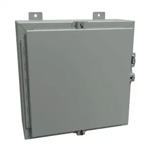 HAMMOND 1418N4G6 Enclosure, 16 x 16 x 6 Inch Size, Wall Mount, Carbon Steel, Ansi 61 Gray | CV7JKB