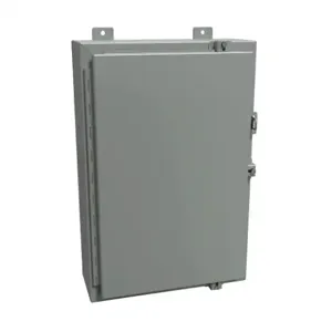 HAMMOND 1418N4H6 Enclosure, 24 x 16 x 6 Inch Size, Wall Mount, Carbon Steel, Ansi 61 Gray | CV7JKC