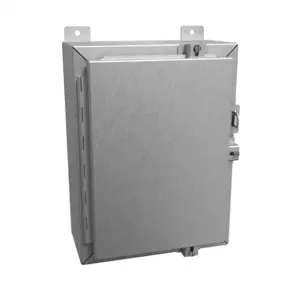 HAMMOND 1418N4S16B6 Enclosure, 16 x 12 x 6 Inch Size, Wall Mount, 316 Stainless Steel, #4 Brush Finish | CV7JKN