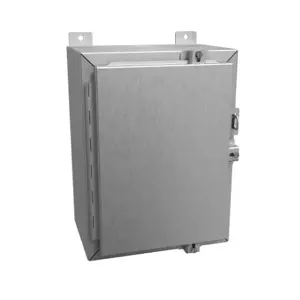 HAMMOND 1418N4S16B8 Enclosure, 16 x 12 x 8 Inch Size, Wall Mount, 316 Stainless Steel, #4 Brush Finish | CV7JKP