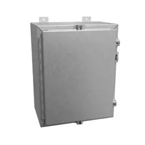 HAMMOND 1418N4S16C10 Enclosure, 20 x 16 x 10 Inch Size, Wall Mount, 316 Stainless Steel, #4 Brush Finish | CV7JKQ