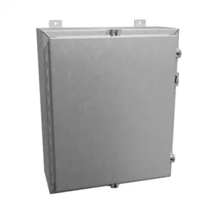 HAMMOND 1418N4S16E8 Enclosure, 24 x 20 x 8 Inch Size, Wall Mount, 316 Stainless Steel, #4 Brush Finish | CV7JKZ