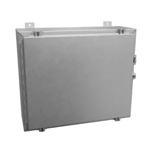 HAMMOND 1418N4S16ER8 Enclosure, 20 x 24 x 8 Inch Size, Wall Mount, 316 Stainless Steel, #4 Brush Finish | CV7JLA