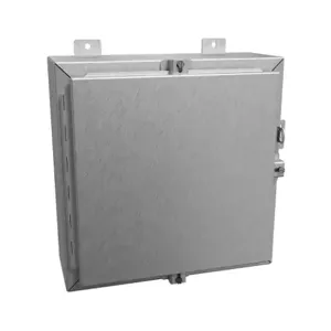 HAMMOND 1418N4S16G6 Enclosure, 16 x 16 x 6 Inch Size, Wall Mount, 316 Stainless Steel, #4 Brush Finish | CV7JLC