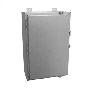 HAMMOND 1418N4S16H8 Enclosure, 24 x 16 x 8 Inch Size, Wall Mount, 316 Stainless Steel, #4 Brush Finish | CV7JLD