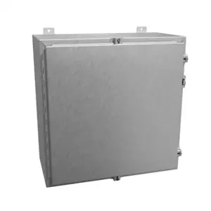 HAMMOND 1418N4S16J12 Enclosure, 24 x 24 x 12 Inch Size, Wall Mount, 316 Stainless Steel, #4 Brush Finish | CV7JLE