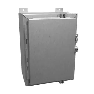 HAMMOND 1418N4SSB8 Enclosure, 16 x 12 x 8 Inch Size, Wall Mount, 304 Stainless Steel, #4 Brush Finish | CV7JLQ