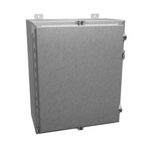 HAMMOND 1418N4SSE10 Enclosure, 24 x 20 x 10 Inch Size, Wall Mount, 304 Stainless Steel, #4 Brush Finish | CV7JLY