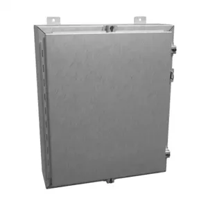 HAMMOND 1418N4SSE6 Enclosure, 24 x 20 x 6 Inch Size, Wall Mount, 304 Stainless Steel, #4 Brush Finish | CV7JLZ