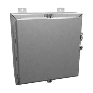 HAMMOND 1418N4SSG6 Enclosure, 16 x 16 x 6 Inch Size, Wall Mount, 304 Stainless Steel, #4 Brush Finish | CV7JMD