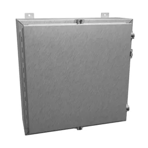 HAMMOND 1418N4SSJ8 Enclosure, 24 x 24 x 8 Inch Size, Wall Mount, 304 Stainless Steel, #4 Brush Finish | CV7JMH