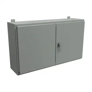 HAMMOND 1422P8 Enclosure, 24 x 42 x 8 Inch Size, Wall Mount, Carbon Steel, Ansi 61 Gray | CV7JMR