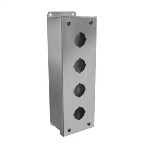 HAMMOND 1435SSD Pushbutton Enclosure, 4 Holes, 30mm, 11 x 4 x 3 Inch Size, Wall Mount | CV7JPP