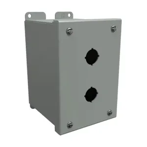 HAMMOND 1437MB Pushbutton Enclosure, 2 Holes, 22mm, 6 x 4 x 5 Inch Size, Wall Mount, Carbon Steel | CV7JQC