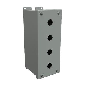 HAMMOND 1437MD Pushbutton Enclosure, 4 Holes, 22mm, 10 x 4 x 5 Inch Size, Wall Mount, Carbon Steel | CV7JQE