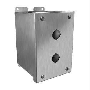 HAMMOND 1437MS16B Pushbutton Enclosure, 2 Holes, 22mm, 6 x 4 x 5 Inch Size, Wall Mount, 316 Stainless Steel | CV7JQM