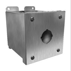 HAMMOND 1437SSA Pushbutton Enclosure, 1 Hole, 30mm, 4 x 4 x 5 Inch Size, Wall Mount, 304 Stainless Steel | CV7JRE