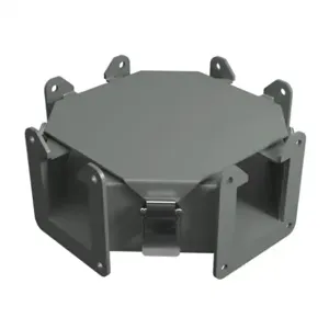 HAMMOND 1485BY Lay-In Wireway Fitting, Cross Fitting, 2.5 x 2.5 Inch Size, Carbon Steel, Ansi 61 Gray | CV7MEP