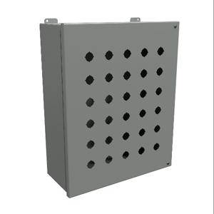 HAMMOND 1489MP30 Pushbutton Enclosure, 30 Holes, 22mm, 18 x 14 x 6 Inch Size, Wall Mount, Carbon Steel | CV7JRR