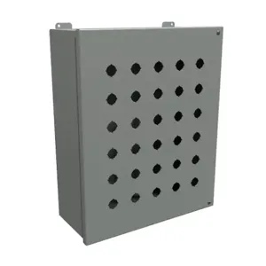 HAMMOND 1489MP30 Pushbutton Enclosure, 30 Holes, 22mm, 18 x 14 x 6 Inch Size, Wall Mount, Carbon Steel | CV7JRR