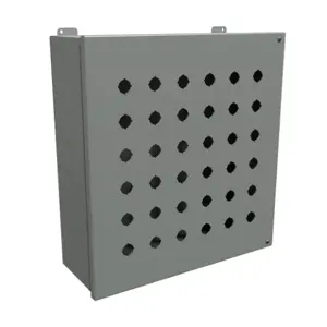 HAMMOND 1489MP36 Pushbutton Enclosure, 36 Holes, 22mm, 18 x 17 x 6 Inch Size, Wall Mount, Carbon Steel | CV7JRT