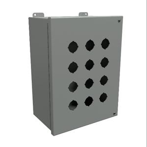 HAMMOND 1489P12 Pushbutton Enclosure, 12 Holes, 30mm, 13 x 10 x 6 Inch Size, Wall Mount, Carbon Steel | CV7JRY