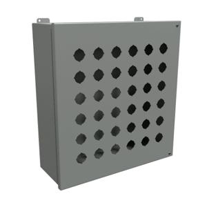 HAMMOND 1489P36 Pushbutton Enclosure, 36 Holes, 30mm, 18 x 17 x 6 Inch Size, Wall Mount, Carbon Steel | CV7JTD