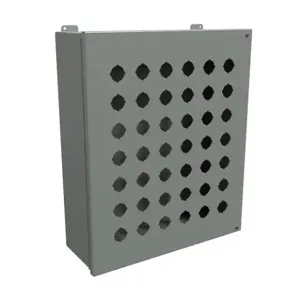 HAMMOND 1489P42 Pushbutton Enclosure, 42 Holes, 30mm, 20 x 17 x 6 Inch Size, Wall Mount, Carbon Steel | CV7JTF