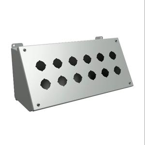 HAMMOND 1490G12 Pushbutton Consolet, 12 Holes, 30mm, 7 x 16 x 7 Inch Size, Desktop Or Pedestal Mount | CV7FVD