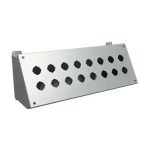 HAMMOND 1490G16 Pushbutton Consolet, 16 Holes, 30mm, 7 x 20 x 7 Inch Size, Desktop Or Pedestal Mount | CV7FVE