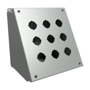 HAMMOND 1490H9 Pushbutton Consolet, 9 Holes, 30mm, 9 x 9 x 8 Inch Size, Desktop Or Pedestal Mount | CV7FVJ