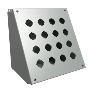 HAMMOND 1490J16 Pushbutton Consolet, 16 Holes, 30mm, 11 x 11 x 9 Inch Size, Desktop Or Pedestal Mount | CV7FVL