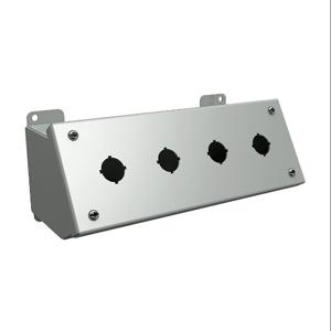 HAMMOND 1490MD4 Pushbutton Consolet, 4 Holes, 22mm, 4 x 10 x 5 Inch Size, Desktop Or Pedestal Mount | CV7FVU