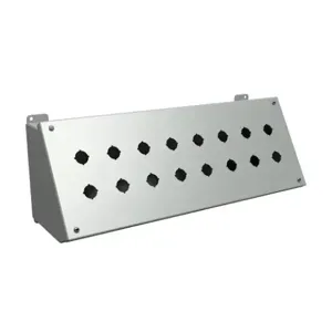 HAMMOND 1490MG16 Pushbutton Consolet, 16 Holes, 22mm, 7 x 20 x 7 Inch Size, Desktop Or Pedestal Mount | CV7FVX