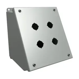 HAMMOND 1490MG4 Pushbutton Consolet, 4 Holes, 22mm, 7 x 7 x 7 Inch Size, Desktop Or Pedestal Mount | CV7FVY