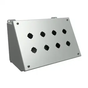 HAMMOND 1490MG8 Pushbutton Consolet, 8 Holes, 22mm, 7 x 11 x 7 Inch Size, Desktop Or Pedestal Mount | CV7FWA