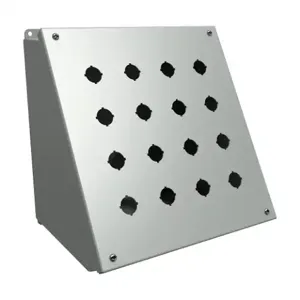 HAMMOND 1490MJ16 Pushbutton Consolet, 16 Holes, 22mm, 11 x 11 x 9 Inch Size, Desktop Or Pedestal Mount | CV7FWD