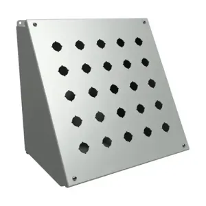 HAMMOND 1490MK25 Pushbutton Consolet, 25 Holes, 22mm, 13 x 13 x 10 Inch Size, Desktop Or Pedestal Mount | CV7FWF