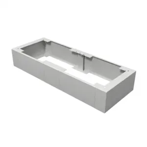 HAMMOND 2CLP84818 Console Plinth, 8 x 48 x 18 Inch Size, Carbon Steel, Ral 7035 Light Gray | CV7VGP