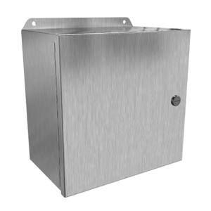 HAMMOND EJ10106S16 Enclosure, 10 x 10 x 6 Inch Size, Wall Mount, 316 Stainless Steel, #4 Brush Finish | CV7KAA