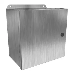 HAMMOND EJ10106SS Enclosure, 10 x 10 x 6 Inch Size, Wall Mount, 304 Stainless Steel, #4 Brush Finish | CV7KAB