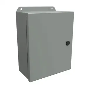 HAMMOND EJ1084 Enclosure, 10 x 8 x 4 Inch Size, Wall Mount, Carbon Steel, Ansi 61 Gray | CV7KAE