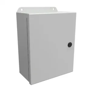 HAMMOND EJ1084LG Enclosure, 10 x 8 x 4 Inch Size, Wall Mount, Carbon Steel, Ral 7035 Light Gray | CV7KAG