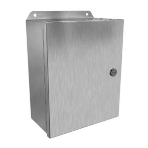 HAMMOND EJ1084S16 Enclosure, 10 x 8 x 4 Inch Size, Wall Mount, 316 Stainless Steel, #4 Brush Finish | CV7KAH