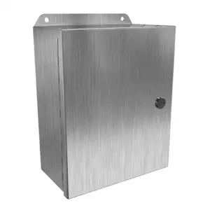 HAMMOND EJ1084SS Enclosure, 10 x 8 x 4 Inch Size, Wall Mount, 304 Stainless Steel, #4 Brush Finish | CV7KAJ