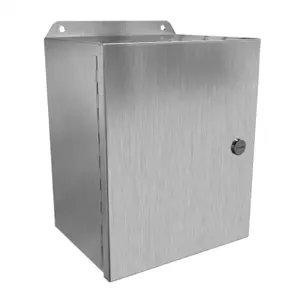 HAMMOND EJ1086S16 Enclosure, 10 x 8 x 6 Inch Size, Wall Mount, 316 Stainless Steel, #4 Brush Finish | CV7KAN