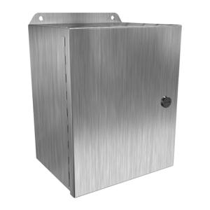 HAMMOND EJ1086SS Enclosure, 10 x 8 x 6 Inch Size, Wall Mount, 304 Stainless Steel, #4 Brush Finish | CV7KAP