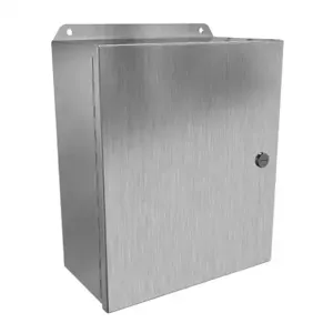 HAMMOND EJ12105S16 Enclosure, 12 x 10 x 5 Inch Size, Wall Mount, 316 Stainless Steel, #4 Brush Finish | CV7KAU